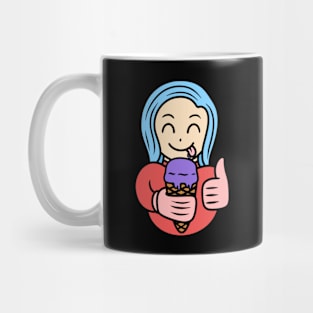 Cute girl eating ice cream Mug